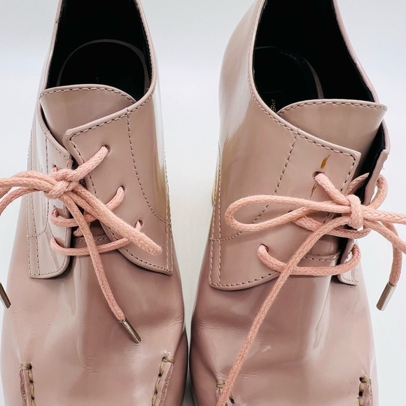 PIED JUSTE FOR ANTHRO BLUSH POINTY LACE UP BLOCK WOODEN HEELS SIZE 38 or 8 - Picture 13 of 13